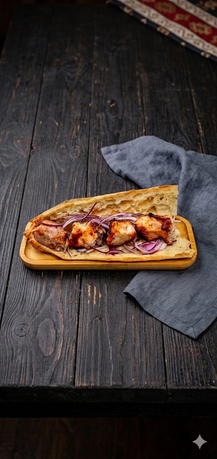 Kakhetian Pork BBQ in Bread 15 GEL
